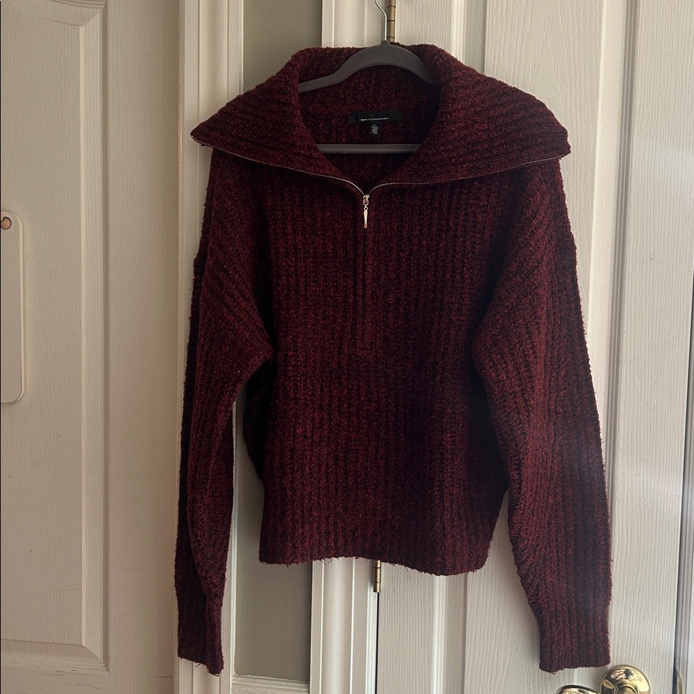 White House Black Market Deep Red Cowl Neck Sweater